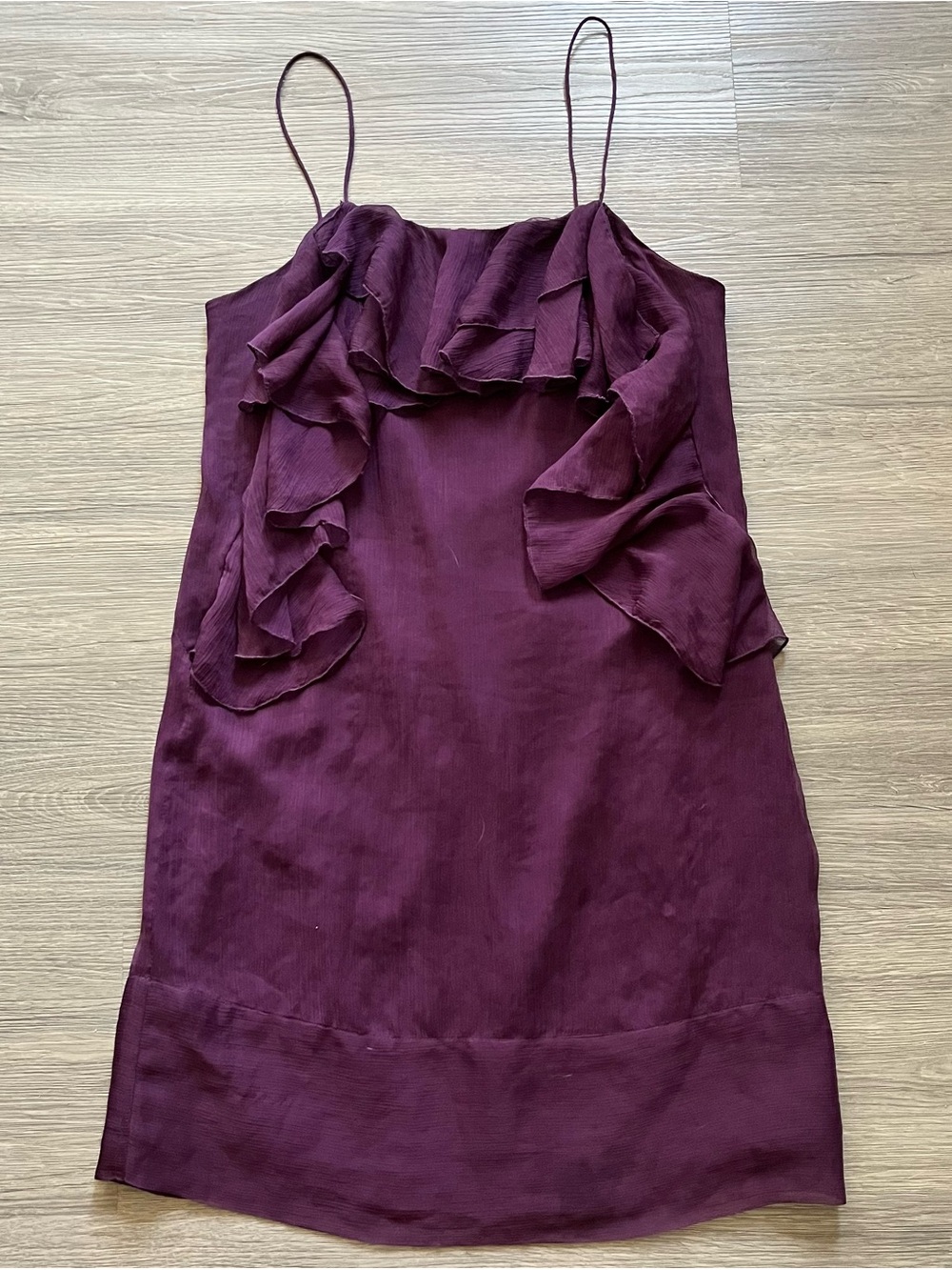 Better Be Plum Ruffled Spaghetti Strap Mini Cocktail Dress
